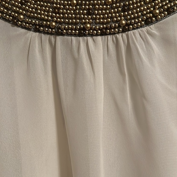 Forever 21 - COLD SHOULDER SEQUINS DETAIL CHIFFON TOP sheer mesh nude - Picture 4 of 11